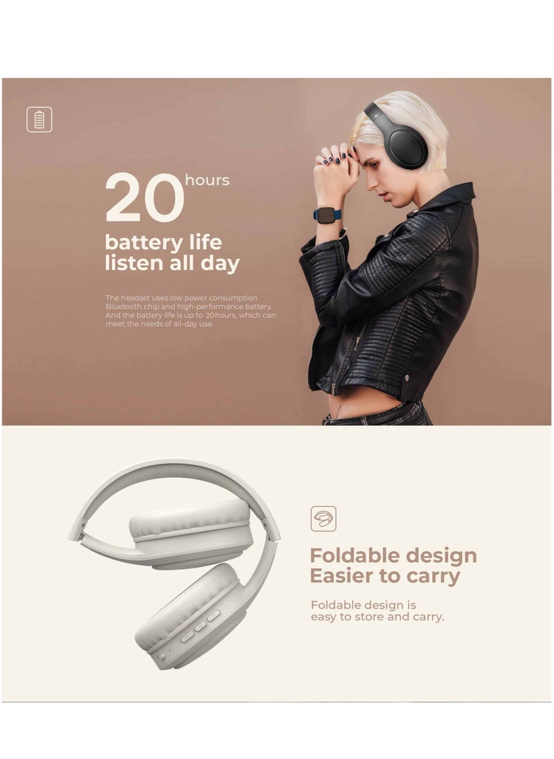 havit Over-Ear Wireless Headset, Bluetooth Headphone V5.3, 40mm Dynamic Drivers for Powerful Bass, Stereo Sound Quality, Foldable Design, 20-Hours Battery Life, and Aux Wired Option for Versatile Listening and Extended Audio Experience- Black  - Image 5