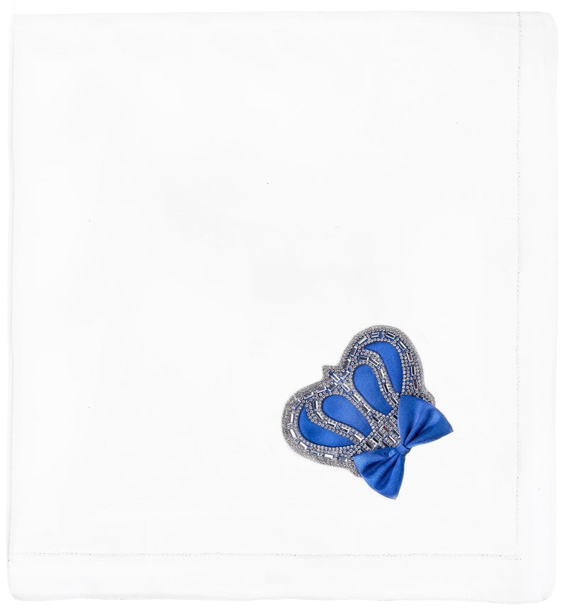 Lilax Baby Boy Newborn Crown Jewels Swaddle Receiving Blanket Royal Blue - Image 2