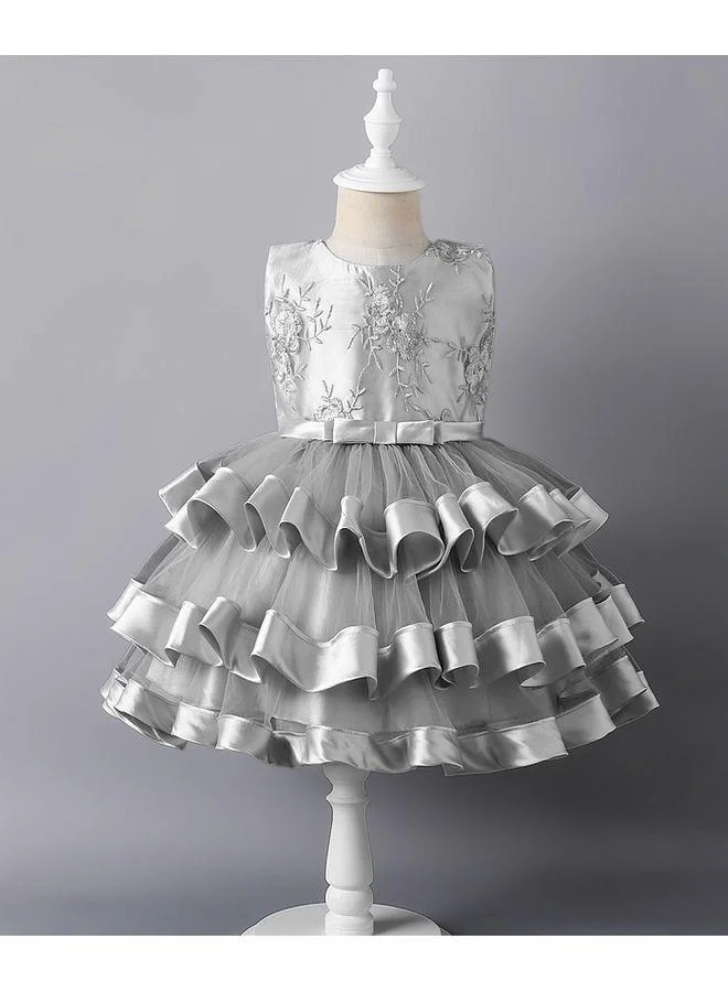 مارك وميا مارك and ميا فستان حفلات بتطريز زهور - رمادي