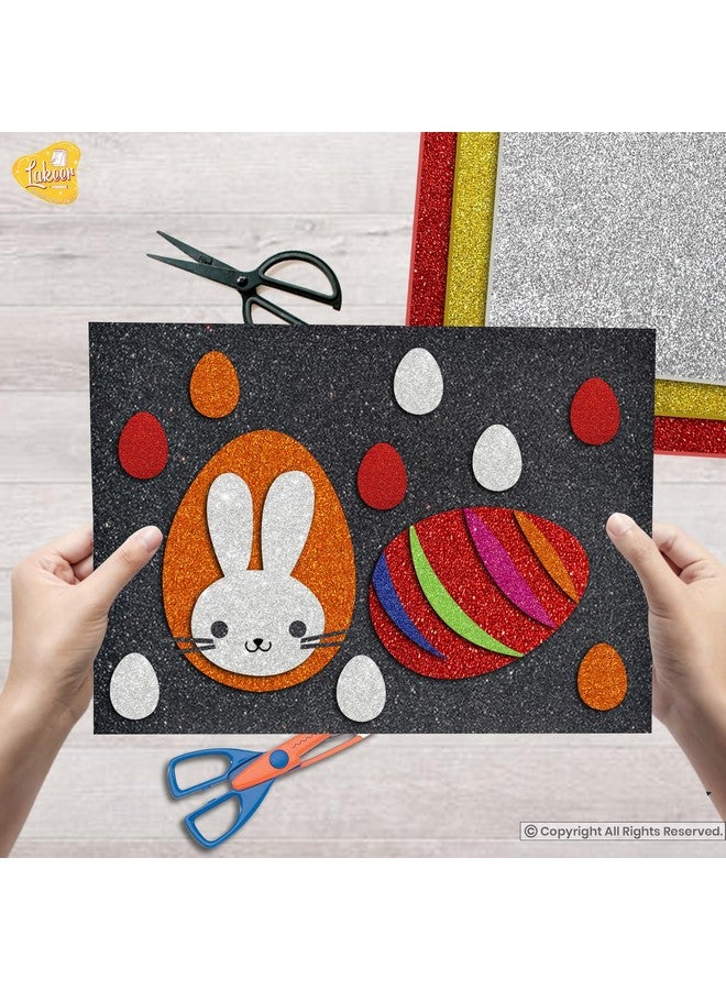 Lakeer Self Adhesive Sticky A4 Size Glitter Sparkles Foam Sheet with Sticky Back Pack of 10 Sheets (10 Colours x 1 Pcs Each) - Image 5