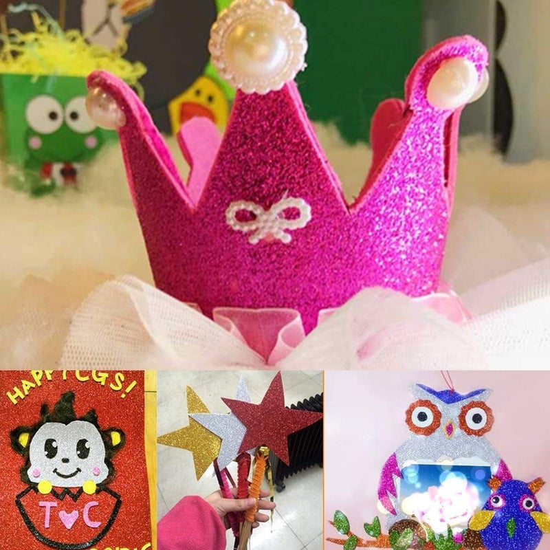 Mluchee 10 Sheets Glitter Paper Sheet for Crafts Children Halloween Thanksgiving Christmas Fall Decor, A4 Cardstock Paper Self-adhesive Paper for Scrapbook Graduation DIY (Multicolor) - Image 5