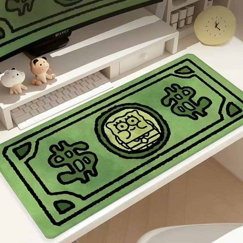 Cartoon Money-Themed Desk Mat Mouse Pad for Office - Lucky Coin Design, Premium Non-Slip Surface - Image 1