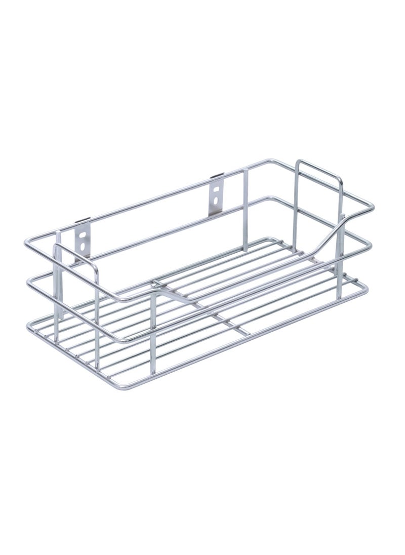 sulfar Stainless Steel Multipurpose Kitchen Storage Rack/Wall Mount Hanging Stand Bedroom/Bathroom Shelf (Silver) Pack of 1  - Image 1