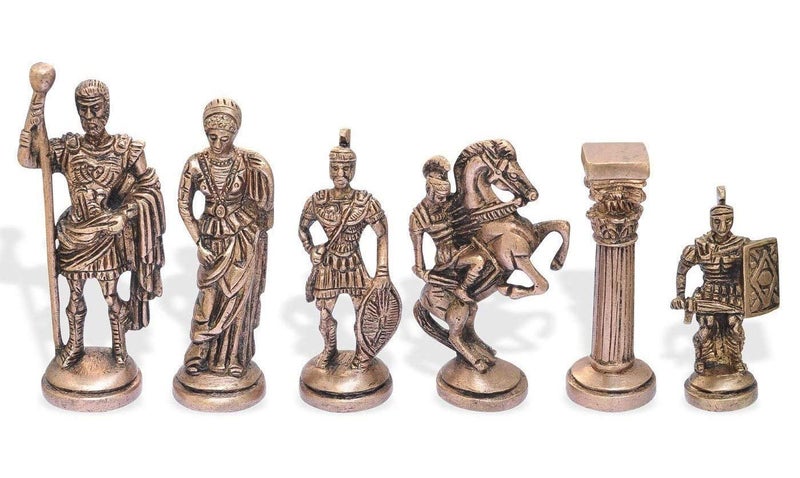 Skywalk Collectible Premium Metal Brass Made Chess Figures, Roman Chess Figures,Antique Showpiece Decorative Gift Item - Image 2