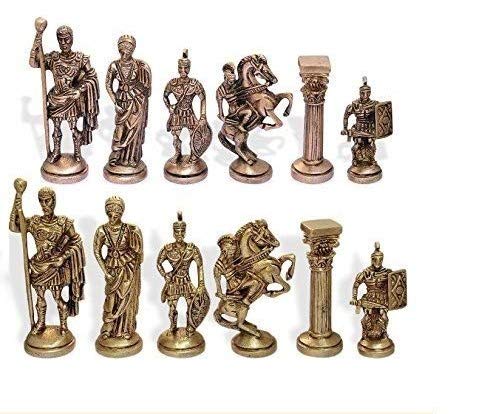 Skywalk Collectible Premium Metal Brass Made Chess Figures, Roman Chess Figures,Antique Showpiece Decorative Gift Item - Image 1