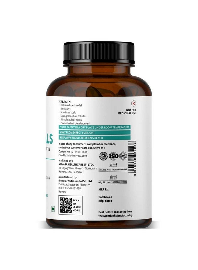 Nirvasa Hair Vitals DHT Blocker with Biotin Tablets- Hair Suppliment with Beta-Sitosterol | Hair Vitamins for Men & Women - 60 Tablets - Image 2