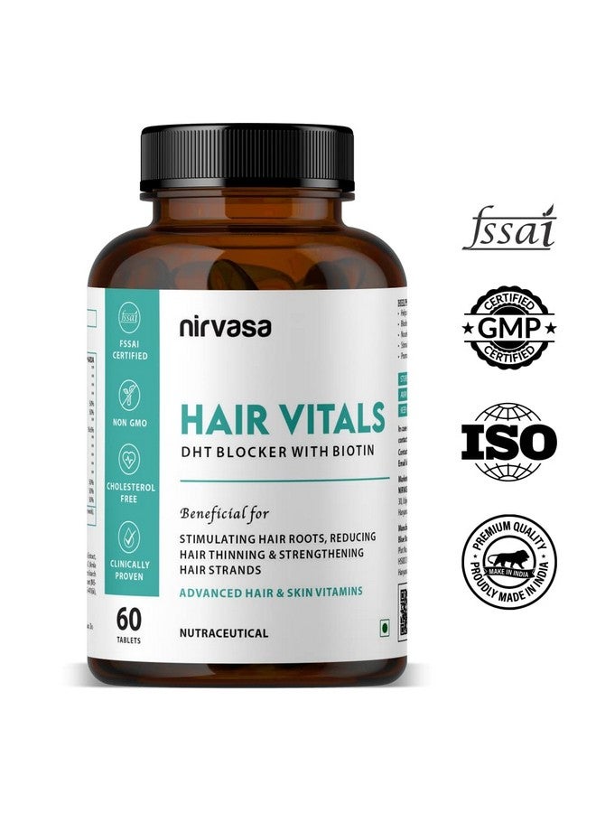 Nirvasa Hair Vitals DHT Blocker with Biotin Tablets- Hair Suppliment with Beta-Sitosterol | Hair Vitamins for Men & Women - 60 Tablets - Image 4