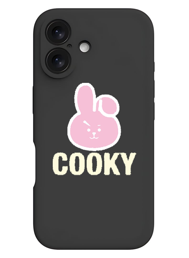 Theodor iPhone 16 Black Protective Slim Fit Case Liquid Silicone Cover with Full Body Protection Anti-Scratch Shockproof Case For iPhone - Cooky - Image 1