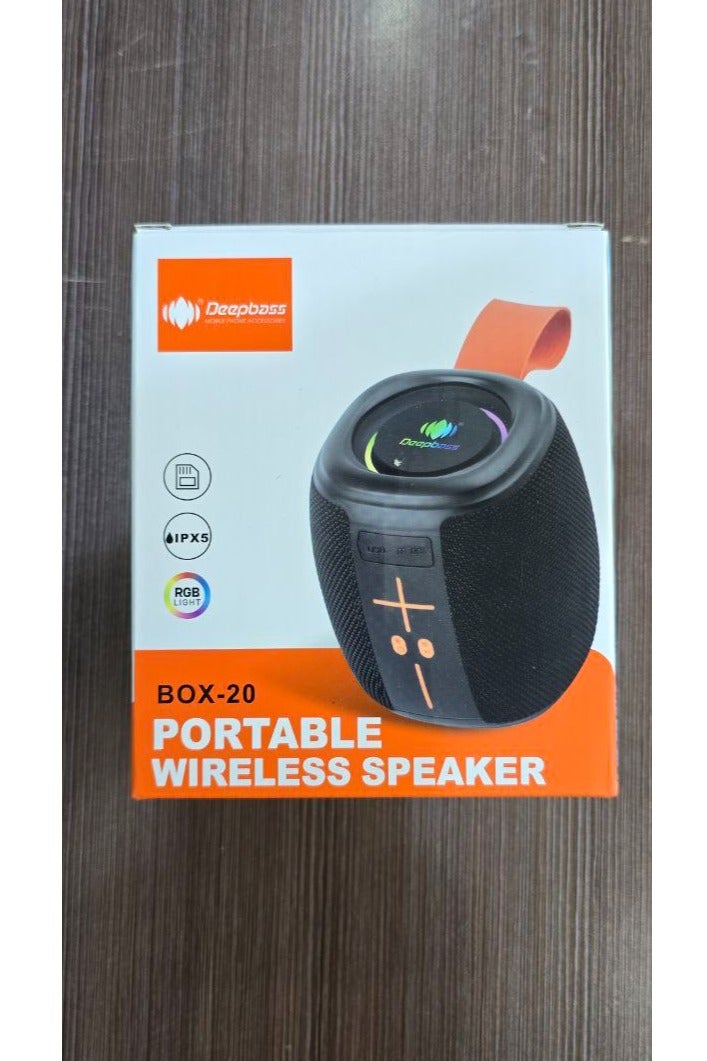 Deepbass BOX-20 Portable Wireless Speaker – RGB Light, IPX5 Waterproof, Deep Bass, Long Battery, Bluetooth - Image 4