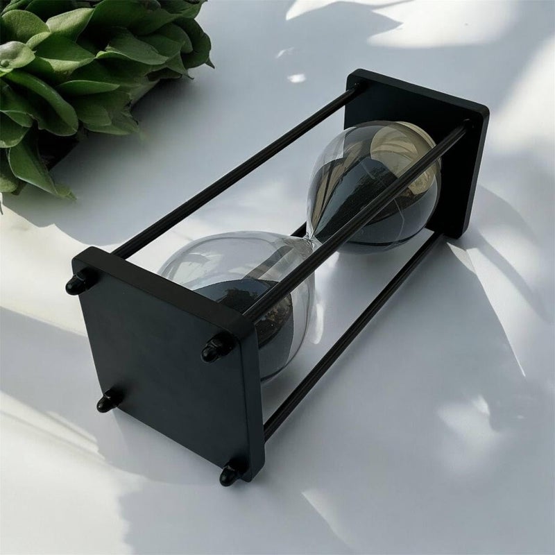 Personalized Wooden 30 Minute SandTimer Engraved Hourglass for Kitchen Home Office Wedding Study Decor Graduation Gift Black  - Image 3
