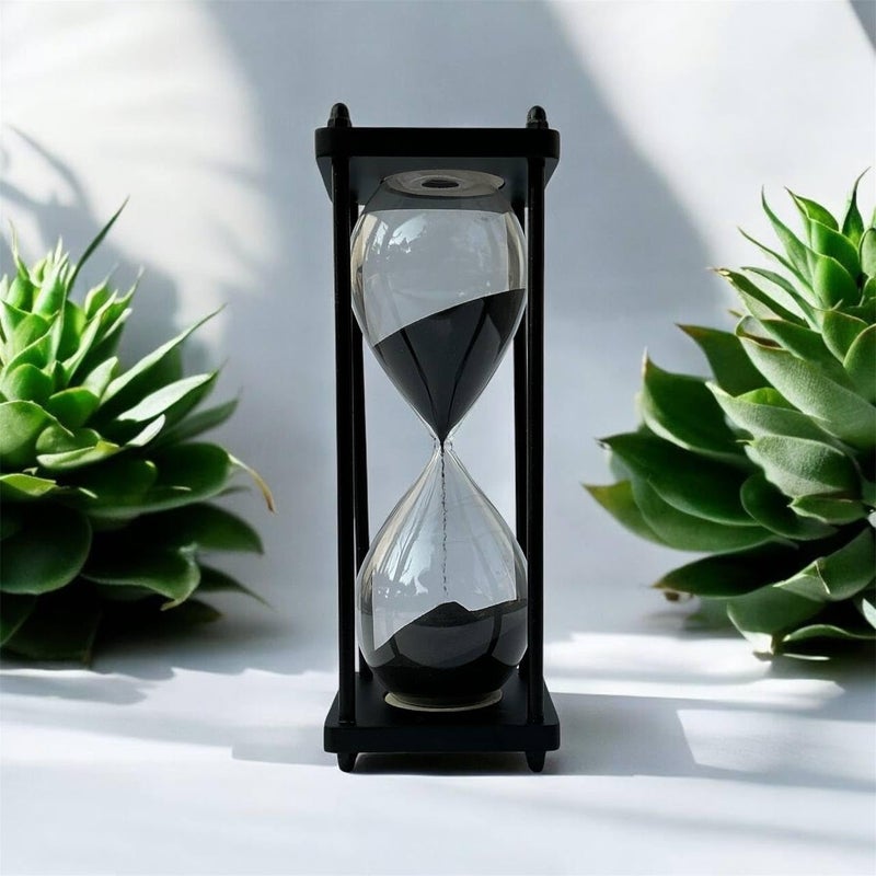 Personalized Wooden 30 Minute SandTimer Engraved Hourglass for Kitchen Home Office Wedding Study Decor Graduation Gift Black  - Image 2