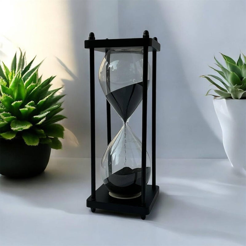 Personalized Wooden 30 Minute SandTimer Engraved Hourglass for Kitchen Home Office Wedding Study Decor Graduation Gift Black  - Image 5