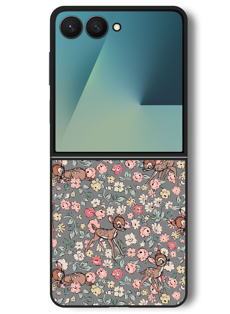 Theodor Case Compatible with Samsung Galaxy Z Flip 7 - 6.9 Inch Protection Shockproof Bumper Cover Deer Pattern - Image 1