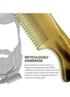 Lucky Franc's Real Oxbull Horn Handmade Beard Comb For Mendetangling Staticfree Fine Tooth Comb For Boysgift For Men Ready Pocket Size Mustache Comb In Metal Tin  - Image 3