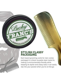 Lucky Franc's Real Oxbull Horn Handmade Beard Comb For Mendetangling Staticfree Fine Tooth Comb For Boysgift For Men Ready Pocket Size Mustache Comb In Metal Tin  - Image 5