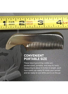 Lucky Franc's Real Oxbull Horn Handmade Beard Comb For Mendetangling Staticfree Fine Tooth Comb For Boysgift For Men Ready Pocket Size Mustache Comb In Metal Tin  - Image 4