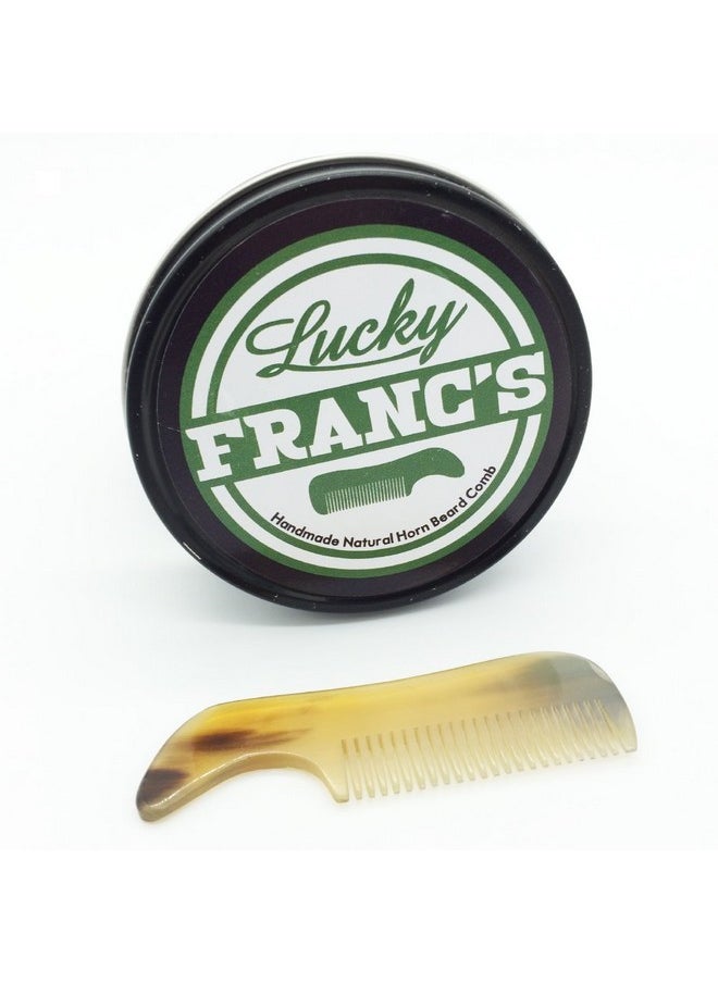 Lucky Franc's - Real Oxbull Horn Handmade Beard Comb For Mendetangling Staticfree Fine Tooth Comb For Boysgift For Men Ready Pocket Size Mustache Comb In Metal Tin - Image 1