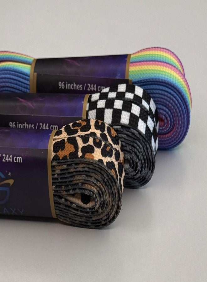 Galaxy Skates Sublimation 9mm Roller Skate Laces - Colorful Shoelaces for Derby Skates, Boots, Figure Skates Multiple Lengths (Checkered, 51") - Image 4