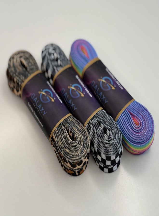 Galaxy Skates Sublimation 9mm Roller Skate Laces - Colorful Shoelaces for Derby Skates, Boots, Figure Skates Multiple Lengths (Checkered, 51") - Image 3