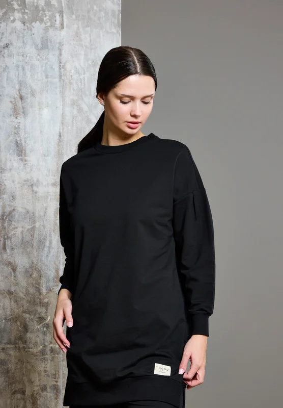 ذوق Drop Shoulder Long Line Sweatshirt