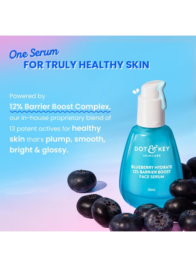 Dot & Key Blueberry Hydrate 12% Barrier Boost Serum with 7 Ceramides Niacinamide Hyaluronic Acid, Reduces Dark Spots, Brightens Skin, Provides Intense Hydration Repairs Skin 30ml - Image 2