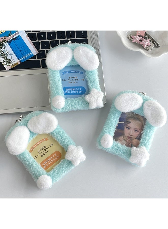 NIBEMINENT 1 - Piece Cute Soft Clouds Kpop Photo Card Holder Pendant Key Chain ID Badge Holder ID Card Holder Photo Card Protector for School ID Office ID Access Card for Women Girls - Image 3
