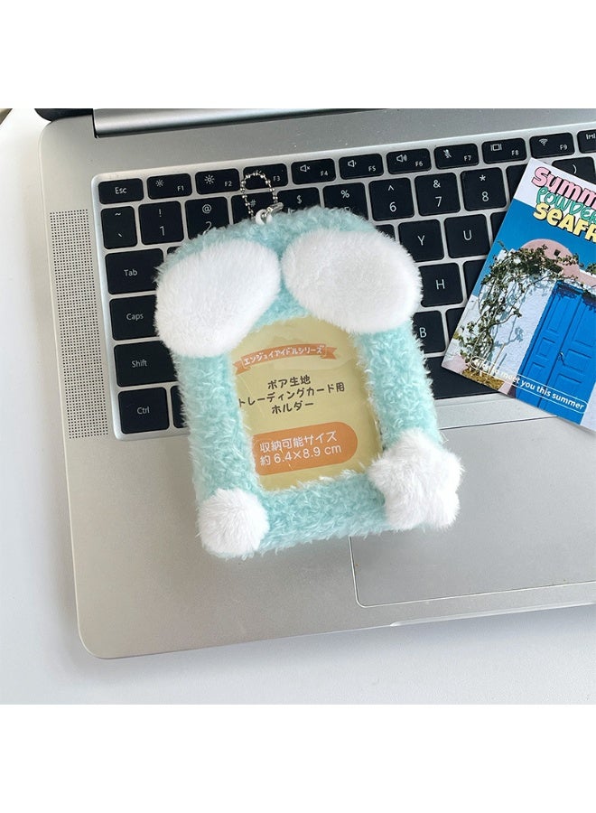 NIBEMINENT 1 - Piece Cute Soft Clouds Kpop Photo Card Holder Pendant Key Chain ID Badge Holder ID Card Holder Photo Card Protector for School ID Office ID Access Card for Women Girls - Image 1