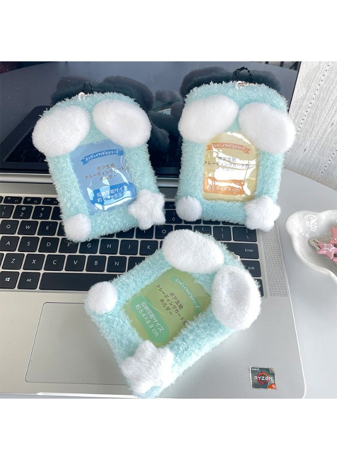 NIBEMINENT 1 - Piece Cute Soft Clouds Kpop Photo Card Holder Pendant Key Chain ID Badge Holder ID Card Holder Photo Card Protector for School ID Office ID Access Card for Women Girls - Image 2