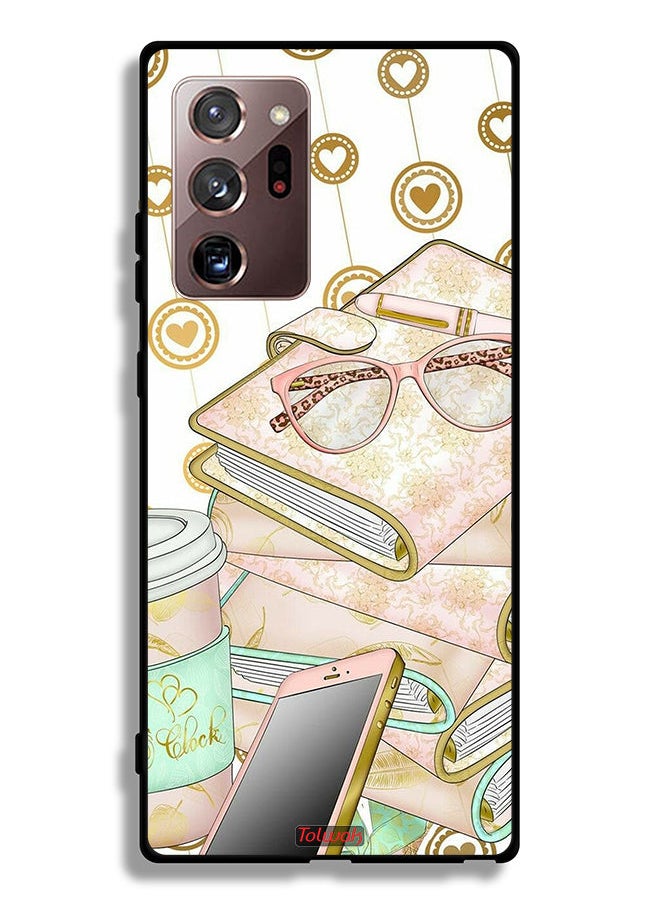 Tolwak - Samsung Galaxy Note 20 Ultra 4G Protective Case Cover Glasses On Books - Image 1