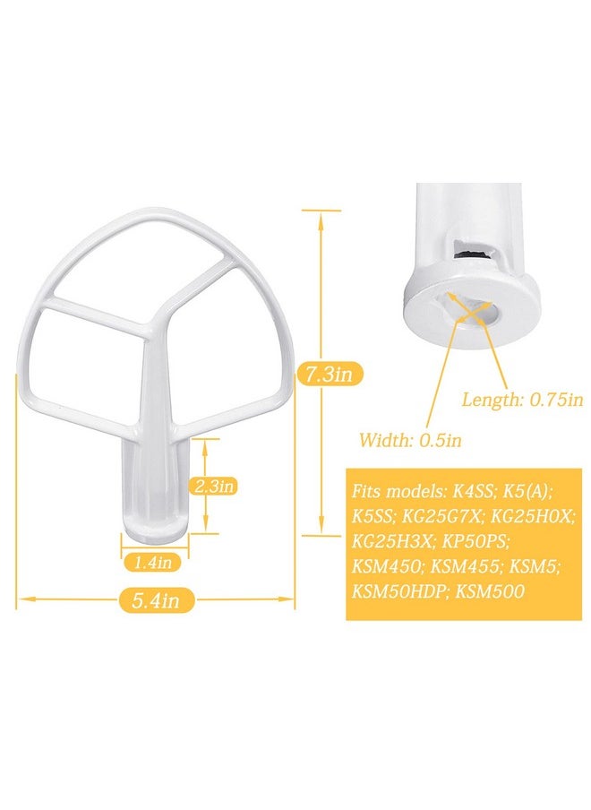 Podoy - Podoy K5AB KS55 Coated Flat Beater Compatible with Kitchenaide 5-QT 5-Quart Bowl-Lift Stand Mixer K5 KP50 KSM5 KSM50 KSM500PS Paddle Attachments PS983355 AP3881259 9707670 W10807813 - Image 1