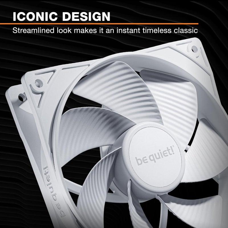 be quiet! Pure Wings 3 120mm PWM Reverse White Triple Pack, 3 Included, Inverted Blades, high top-end Speed, Low Minimum RPM, Optimized Fan Frame, Newly Designed Fan Blades - Image 4