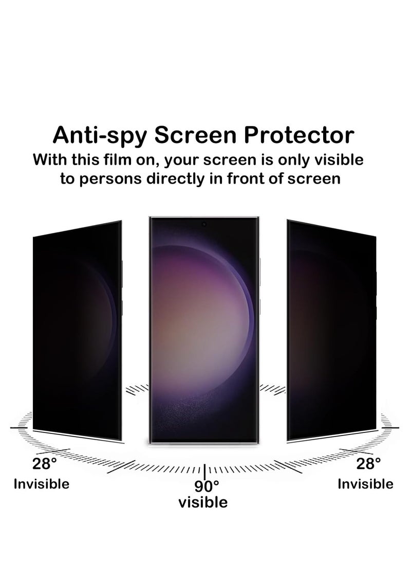 RINCO [2 Packs] Privacy Screen Protector for Samsung Galaxy S24 Ultra ,Support Fingerprint Unlock, Anti Scratch, Full Coverage, Anti-Peeping TPU Soft Film for Galaxy S24 Ultra 5G - Image 3