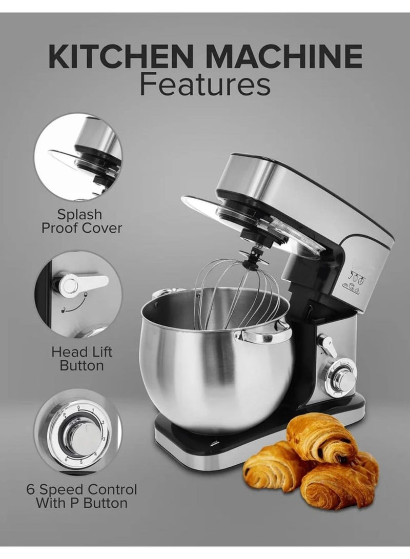 Electric Stand Bowl Mixer 12L – Stainless Steel Mixing Bowl, Whisk, Beaters, Dough Hook | Pulse & Eject Button | Ideal for Bread, Cake, Dough, and More – Powerful Food Mixer for Home Baking  - Image 3