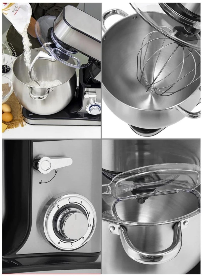 Electric Stand Bowl Mixer 12L – Stainless Steel Mixing Bowl, Whisk, Beaters, Dough Hook | Pulse & Eject Button | Ideal for Bread, Cake, Dough, and More – Powerful Food Mixer for Home Baking  - Image 2