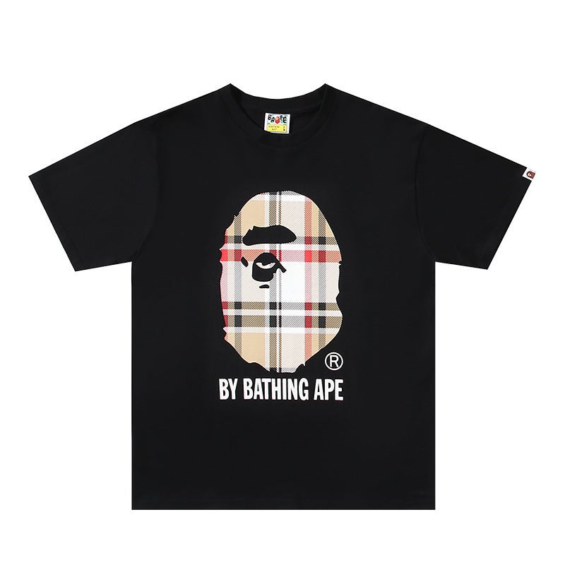 250 Grams Weight Correct Version Of The Tide Brand Bape Short Sleeve T-Shirt Men And Women Couples Loose Ape Head Half Sleeve - Image 3