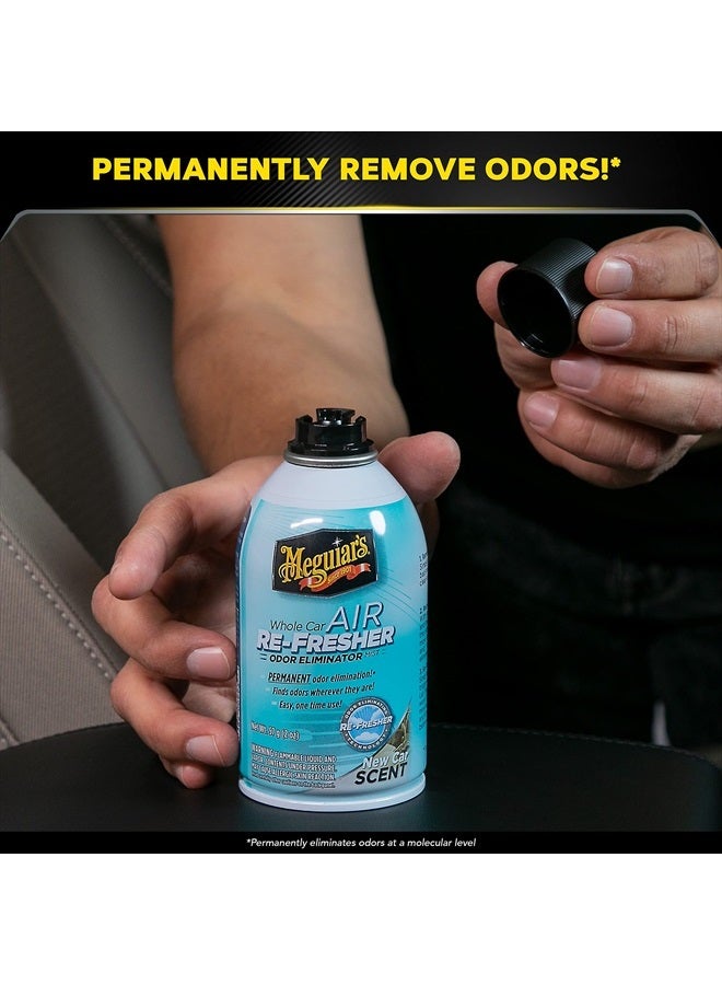 Meguiars Whole Car Air Re-Fresher Odor Eliminator Mist - New Car Scent - Revitalize Your Car This Holiday Season and Permanently Remove Lingering Odors, 2 Oz Aerosol - Image 2