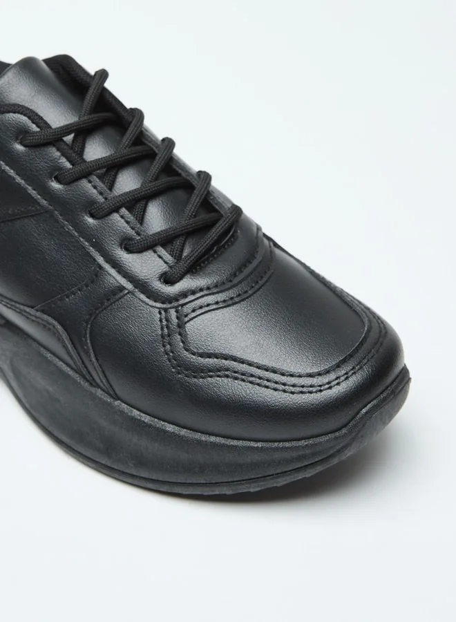 Flora Bella By Shoexpress Panelled Sneakers with Lace-up Closure