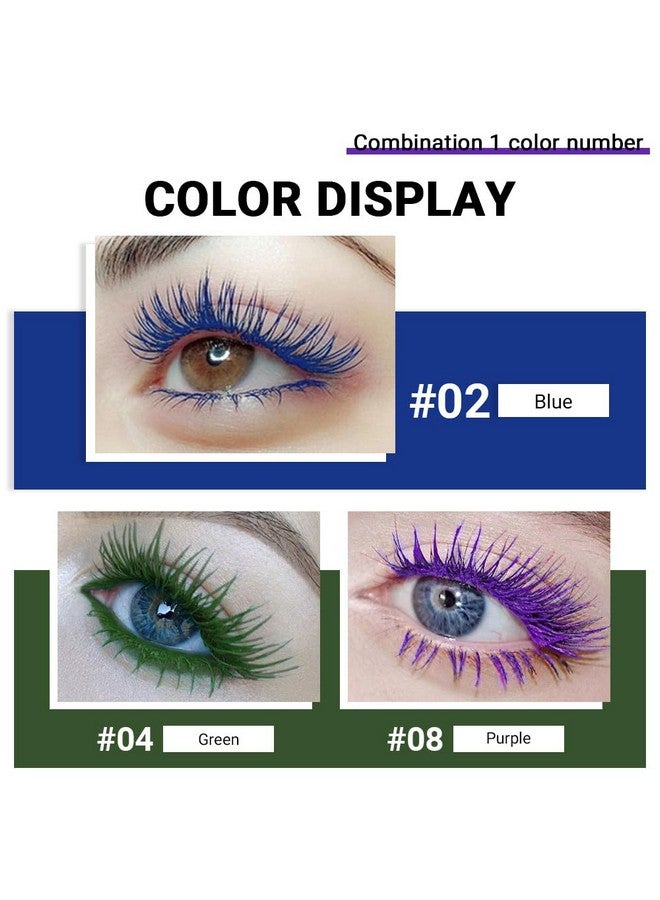 CAKAILA 3 Color Colored Mascara Set,Green Blue Purple Mascara Colorful Long Lasting Waterproof Hyperallergenic Mascara for Eyelashes,Purple Blue Green Mascara for Eyelashes Women's Volumizing Eye Mascara Set - Image 2