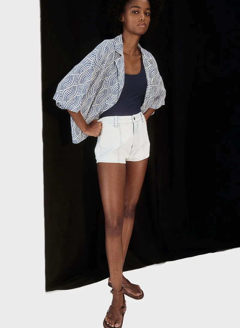 اتش اند ام Printed Button Down Shirt