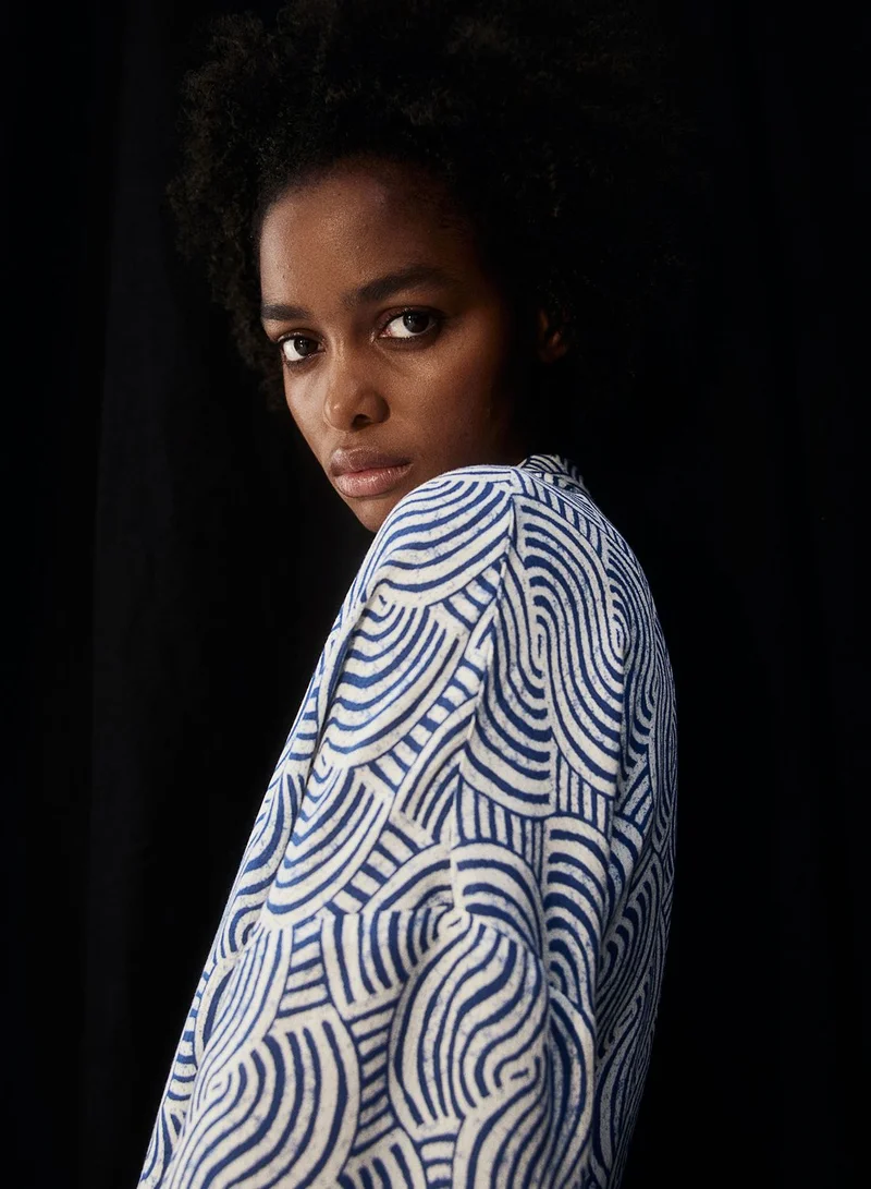 اتش اند ام Printed Button Down Shirt