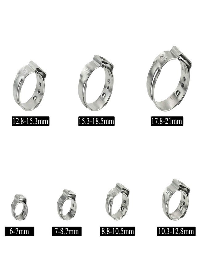 Sutemribor 304 Stainless Steel 7-21mm Single Ear Hose Clamps Assortment Kit, 128PCS - Image 3