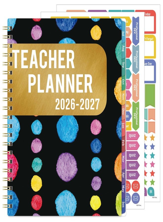 Journaltastic Teacher Planner 2026-2027 - Teacher Lesson Planner 2026-2027, July 2026 - June 2027, 8.5" x 11", Weekly & Monthly Lesson Plan Book for Teacher, Academic Planner with Colorful tabs, Inner Stickers - Image 1