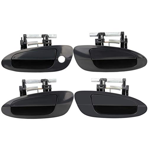 LUJUNTEC Exterior Door Handles, Front Rear Driver Left Passenger Right Side, Black Plastic, 4pcs, Replaces 806078J009, NI1310123, 2002-2006 Nissan Altima - Image 1