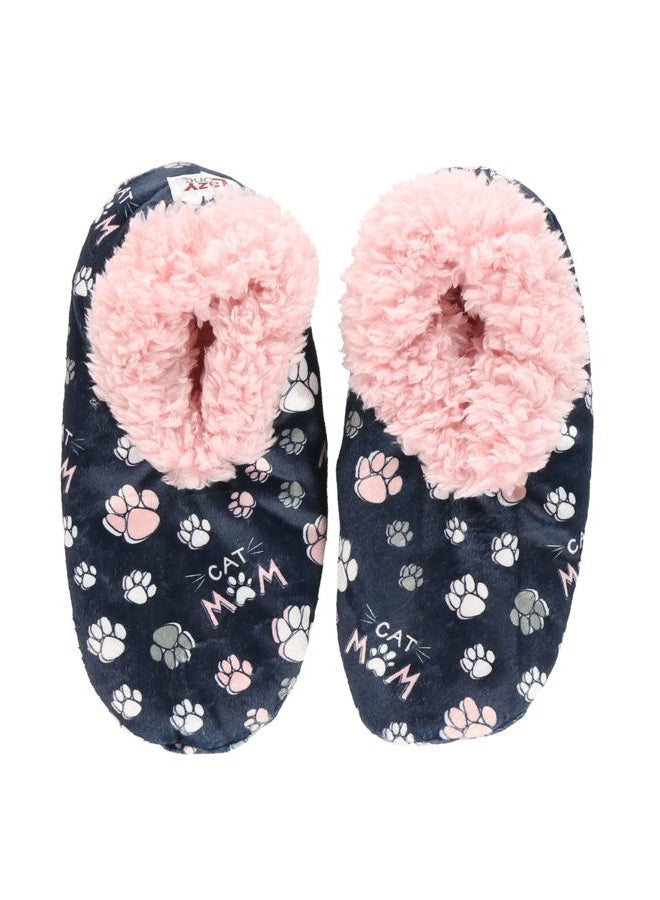 Lazy One Fuzzy Feet Slipper Socks for Women, Cute Fleece-Lined House Slippers, Cute Animal Designs (Cat Mom, S/M) - Image 1