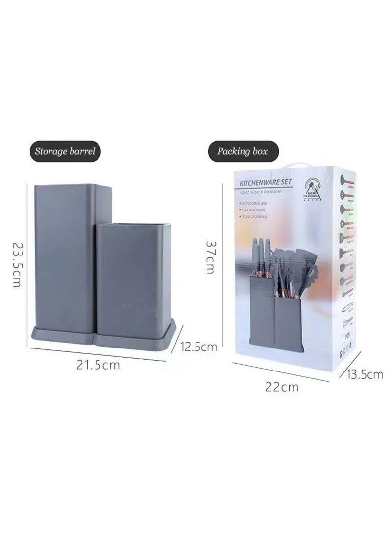 كيتشين وير طقم ملاعق سيليكون مكون من 19 قطعة للخبز والطبخ والتزيين، ملعقة ملعقة مطبخ منزلية مع حامل لأواني الطبخ غير اللاصقة، مقاومة للحرارة وخالية من مادة BPA. - Image 4