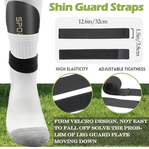 KMOLY 2 Pair Kids Grip Soccer Socks and 2 Pair Shin Guard Sleeves,1 Pack Shin Guards and 4 Shin Straps for Soccer Football Sports - Image 5
