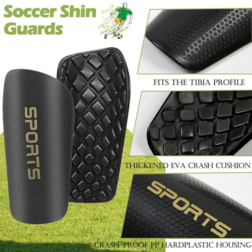 KMOLY 2 Pair Kids Grip Soccer Socks and 2 Pair Shin Guard Sleeves,1 Pack Shin Guards and 4 Shin Straps for Soccer Football Sports - Image 4