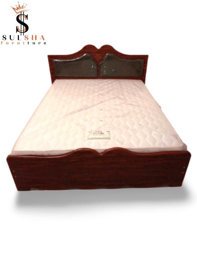 SULSHA Modern Wooden Bed Queen Size Bed 150x190 With Medical Mattress