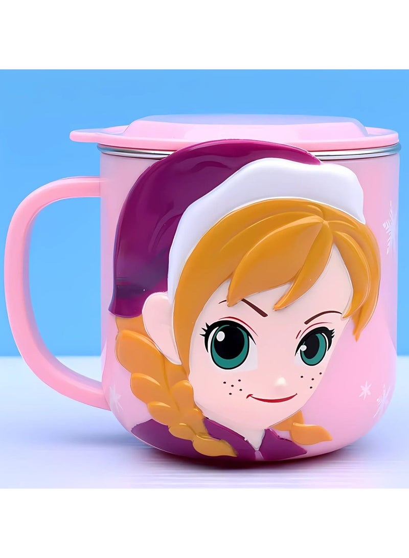 ديزني كوب ماء من الفولاذ المقاوم للصدأ ثلاثي الأبعاد كوب مضاد للسقوط يمكن استخدامه في المشروبات الساخنة والباردة للأطفال 300 مل - Image 1