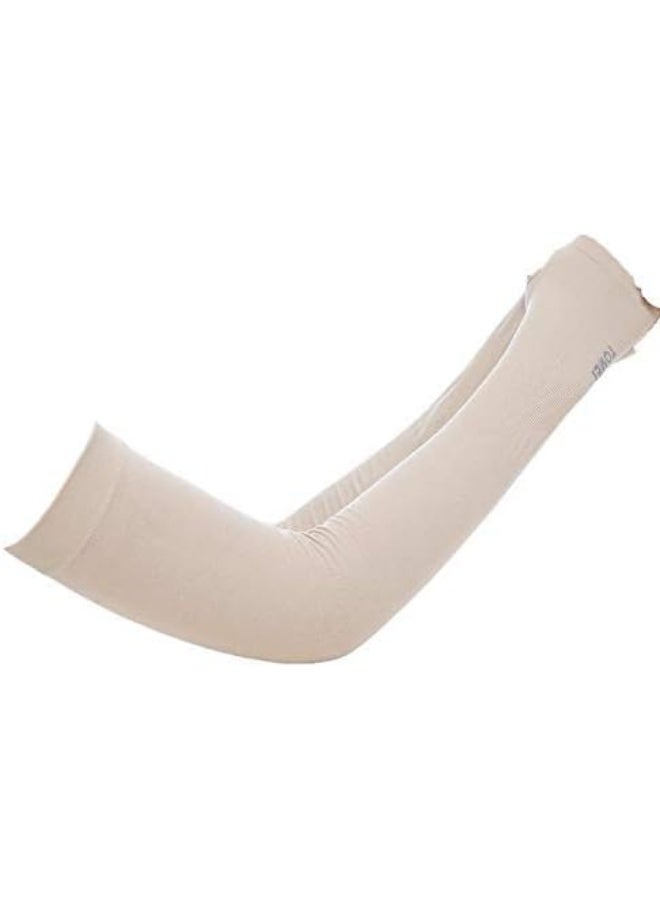Ice Silk Sport Skin Arm Sleeves Gloves - Nude, M  - Image 2